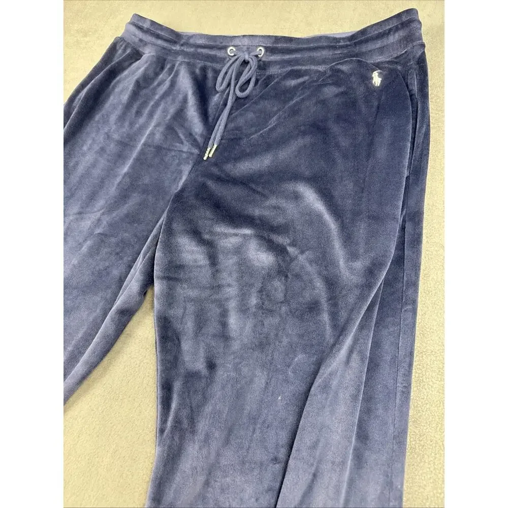 Polo Ralph Lauren Velour Sleepwear Pajama Pants Mens XL Navy Drawstring